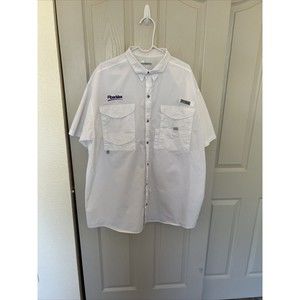 Columbia Performance Fishing Gear Vented Shirt Men's 2XL Tall White Short Slvs